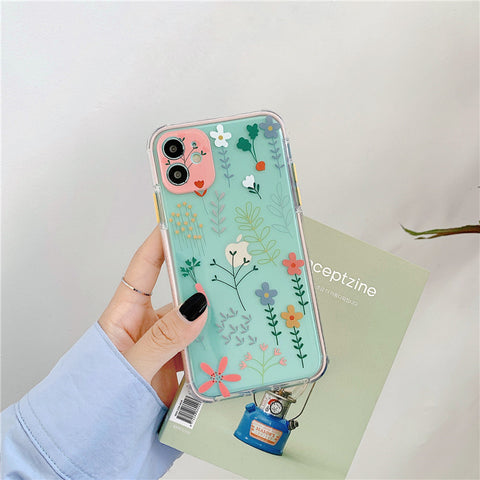 Compatible with  , Idyllic Small Flower Soft Shell Transparent Mobile Phone Case