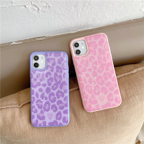 Compatible with Apple, Leopard Epoxy For Iphone12Mini Apple Gold Foil 11Pro Max Mobile Phone Case 7 8Plus