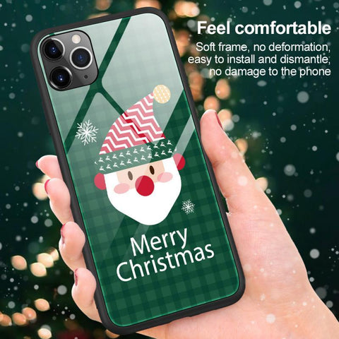 Tempered glass protective cover Christmas phone case