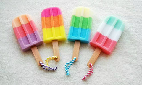 Color Random 1Pc Soft Shower Sponge Cute New Design Ice Cream Shaped Stick Bathroom Bathing Washing Sponges P5 China