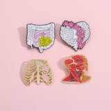 Creative Heart Organ Brooch Cartoon Golden M Badge