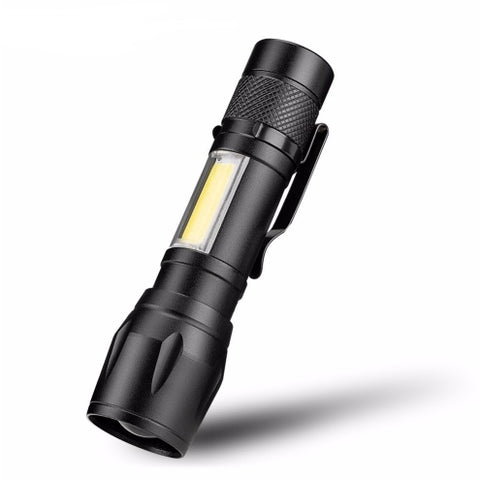 Daily carrying mini telescopic COB glare aluminum alloy LED flashlight