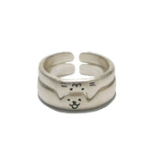 Cute Animal Simple Cartoon Kitten Puppy Couple Rings