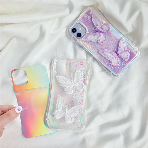 Butterfly quicksand phone case