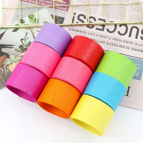 Sprinkle Colorful Glittering Powder Scene Decoration Gift Packaging Ribbed Band Silk Ribbon Webbing